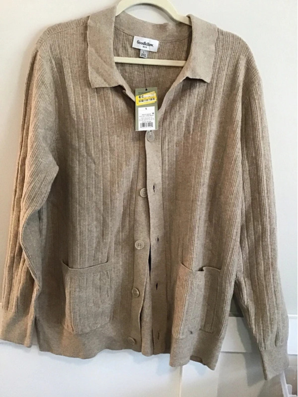 Mens Goodfellow button front cardigan sweater, large, new